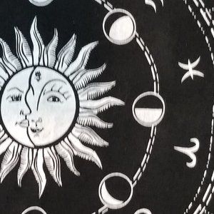 Astrology's Zodiac, Constellation Wall Décor Cloth, Tarot Divination Cards Cloth